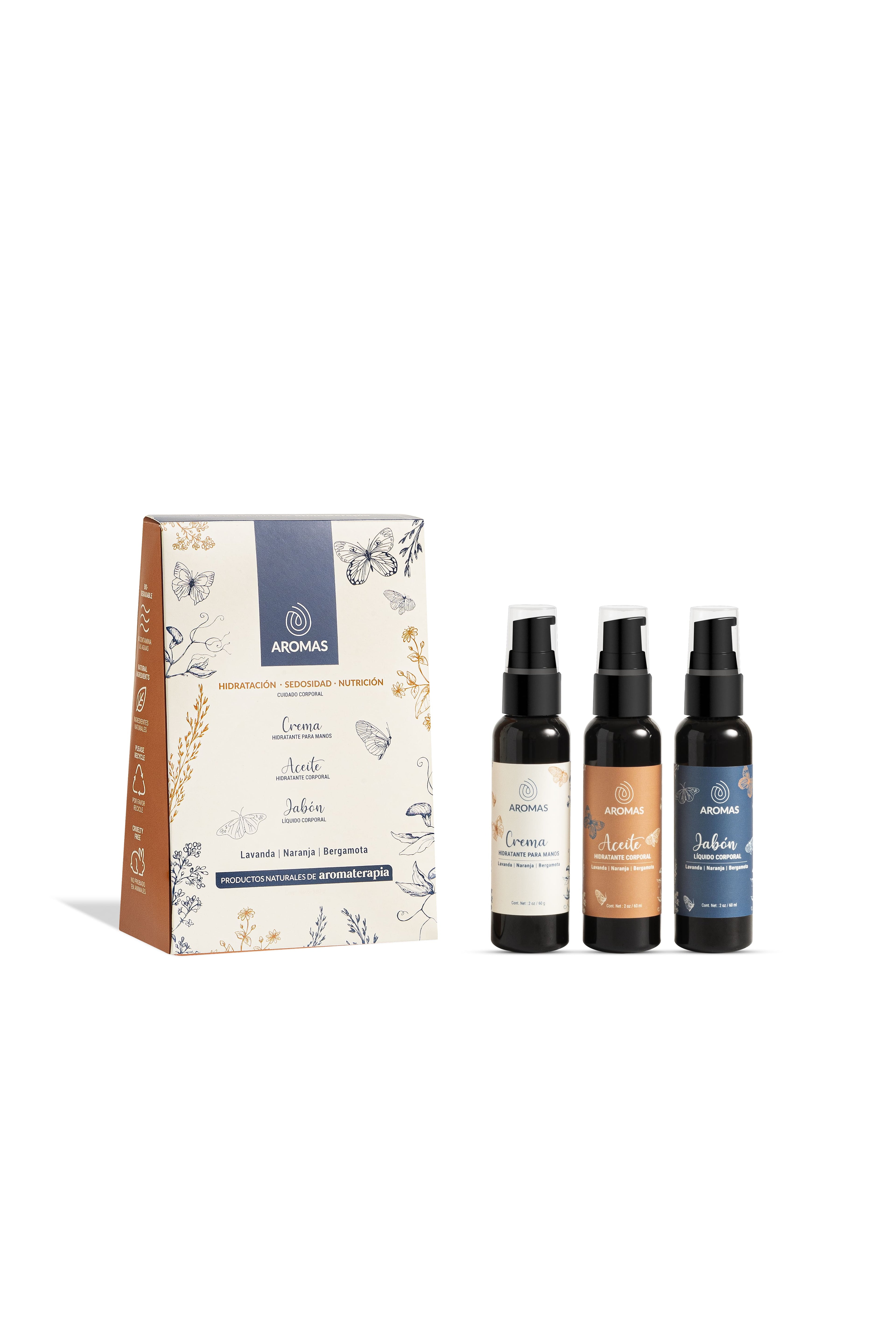 Kit Trio Corporal Lavanda Naranja Bergamota (Jabón-Crema-Aceite 60G)