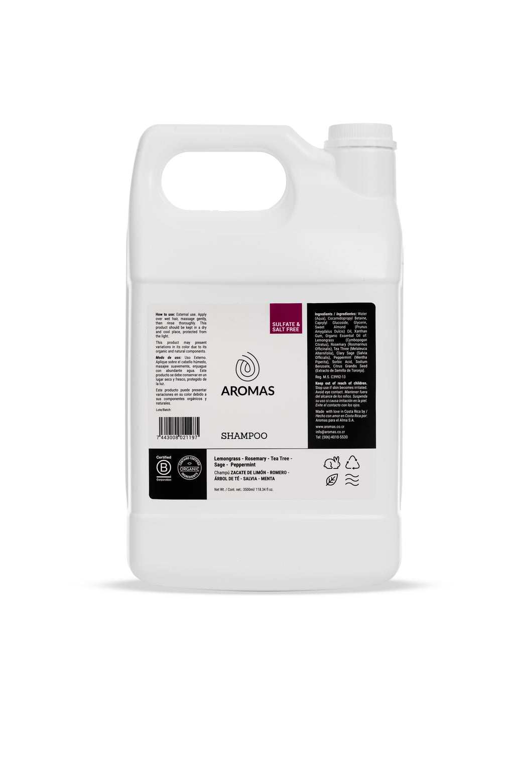 Champú Zacate De Limón-Romero- Árbol De Té-Salvia Menta
