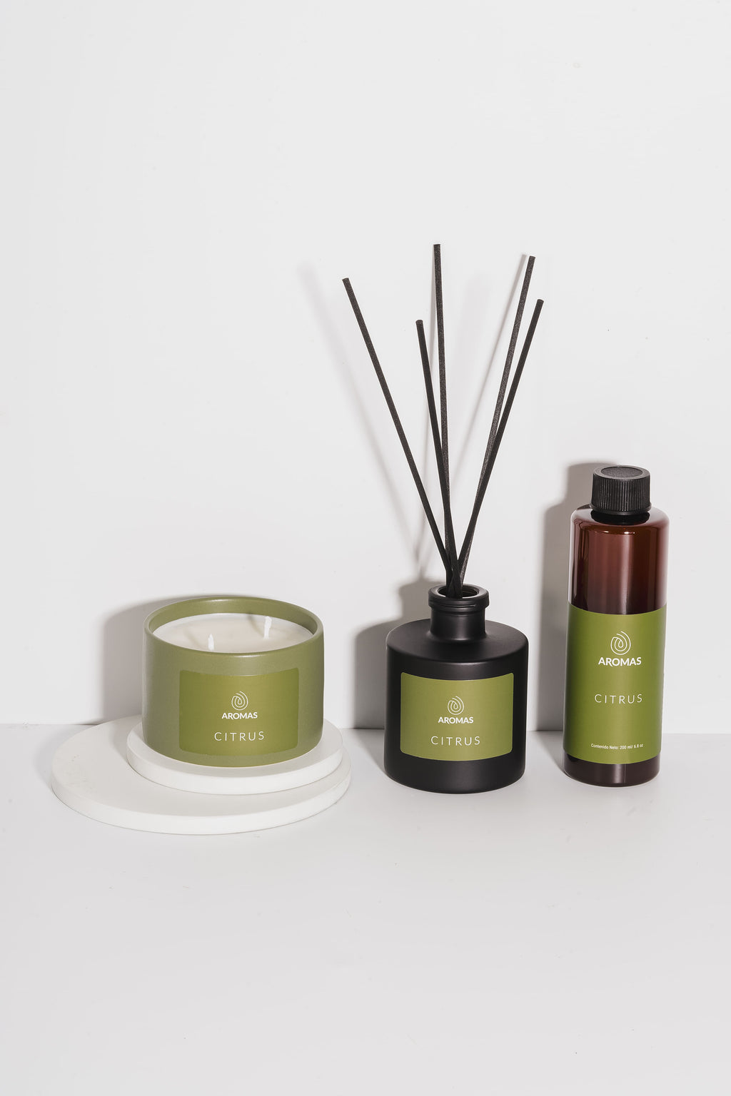 Kit Difusor De Cañas Citrus (Naranja Lima Y Albahaca)