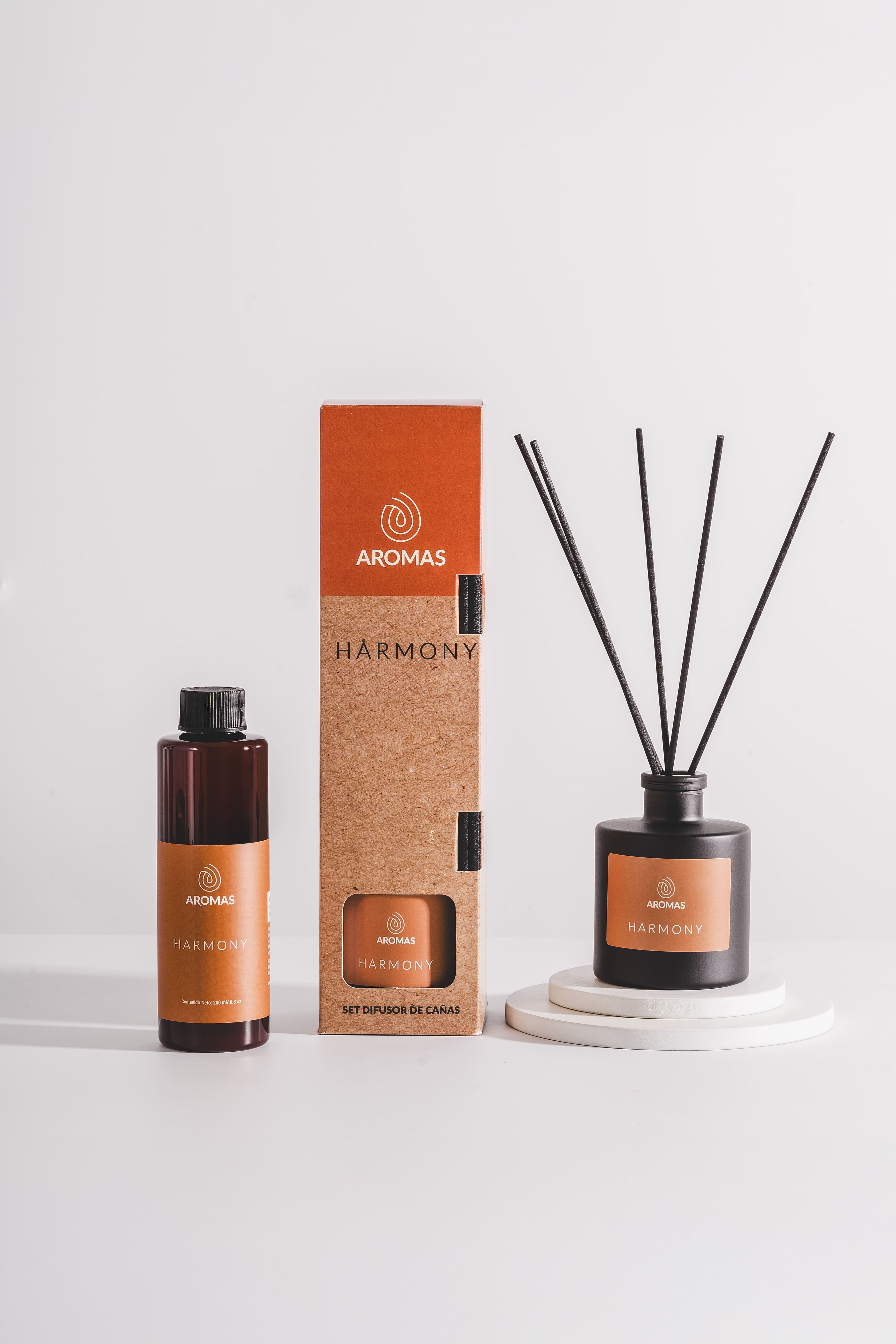 Kit Difusor De Cañas Harmony (Bergamota Sándalo Y Canela)